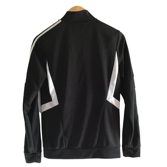 ADIDAS-WOMENS BLACK LIGHT WEIGHT TRACKSIDE POCKETS ZIP-UP JACKET SIZE SMALL - Picture 3 of 7
